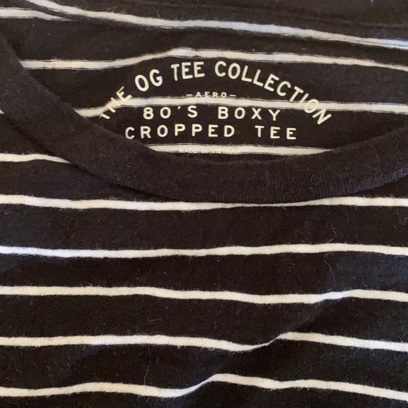 Cropped black and white stripe tee - Picture 3 of 3